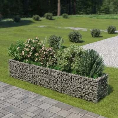 Produktbild von vidaXL Gabionové zvýšené lůžko z pozinkované oceli 270 × 50 × 50 cm