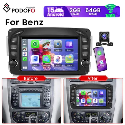 Imagen del producto de Radio para coche - Sistema de audio para automóvil - Reproductor multimedia - Sistema de navegación - Radio DAB+ - Pantalla táctil de 7 pulgadas - Android 15