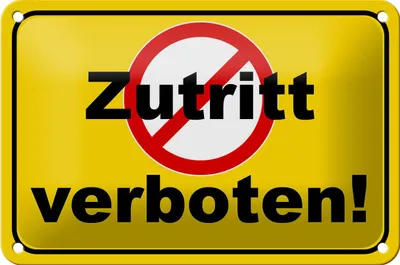Produktbild von Blechschild Hinweis 18x12cm Zutritt verboten