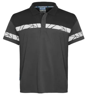 Immagine prodotto di Projob - Polo da uomo, modello "7003", tessuto piqué ET1030 (taglia XS), colore grigio/nero