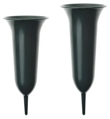 Image de Vases enfichables Tombeau Cimetière Déco vert 11,5 & 13 cm