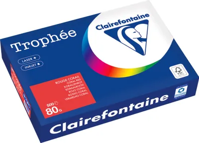 Zdjęcie produktu dla Clairefontaine Trophée, Kopiowanie, A4 (210x297 mm), 500 ark., 80 g/m², Czerwony