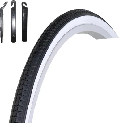 Immagine prodotto di Set in offerta / 1 x pneumatico per bicicletta Kenda K-103 27" con banda bianca 32-630 (27 x 1 1/4) incl. leva per pneumatici maxxi4you