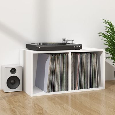 vidaXL Schallplatten-Aufbewahrungsbox Weiß 71x34x36 cm Holzwerkstoff