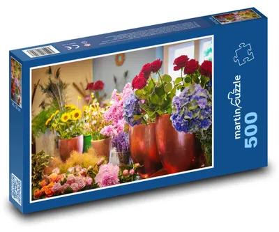 Obrázek produktu pro Puzzle 500 Barevné květiny ve váze - martinpuzzle