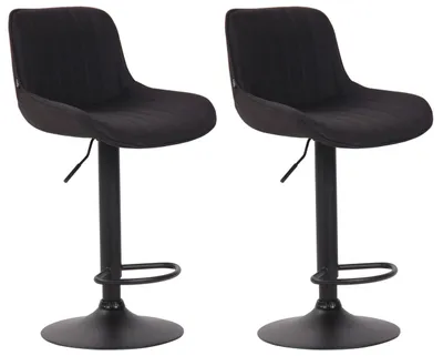 Produktbild von 2er Set Barhocker Lentini Stoff schwarz schwarz