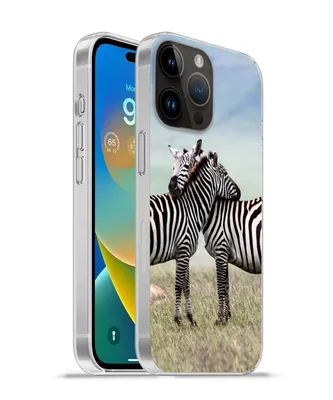 Produktbild von MuchoWow® Handyhülle Schutzhülle Hülle für Apple iPhone 14 Pro Max Zebras - Gras - Schwarz - Weiß Silikon Softcase Handy Hülle - Hardcover