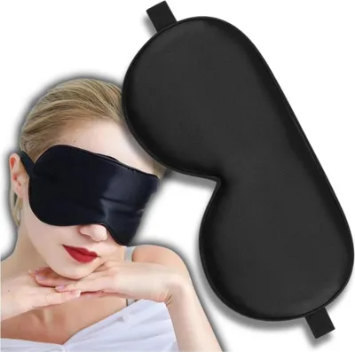 Image de Masque doux pour les yeux avec sangle de couchage, grenouille verte, 100% polyester, 20 cm