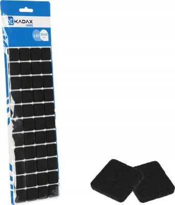Obrázek produktu pro KADAX univerzální plstěné kluzáky na ochranu podlahy, samolepicí plstěné kluzáky na nábytek (čtvercové černé, ⌀ 20 mm - 1 kus)