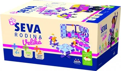 Obrázok produktu pre Konštrukčná súprava SEVA RODINA, veľká, plastová, 915 prvkov, v krabici o rozmeroch 27x38x18 cm