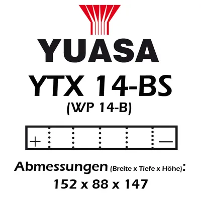 Obrázek produktu pro Baterie YUASA YTX14-BS 12 AH MF
