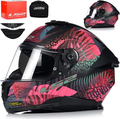 Produktbild von Integralhelm mit Sonnenblende | LS2 FF808 STREAM II | Motorrad Helm Vollvisierhelm Mopedhelm ECE 22.06 | Damen Motorradhelm Full-Face Helm | L (59-60cm)