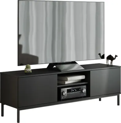 Produktbild von MIRJAN24 TV-Lowboard Querty 2D 05, Loft Wohnzimmer Kolektion, Modern TV-Kommode, Stilvoll TV-Schrank (Farbe: Schwarz)