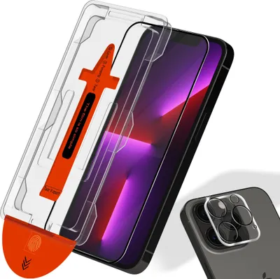 Produktbild von 1-Pack iPhone 13 Pro Max Displayschutzfolie & 1-Pack Kameraschutz - Gehärtetes Glas | [Automatische Installation] - Blasenfrei