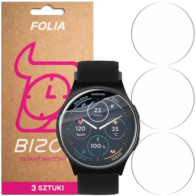 Produktbild von 3x Schutzfolie für den Bildschirm für Motorola Moto Watch 120, Bizon Watch HydroFlex