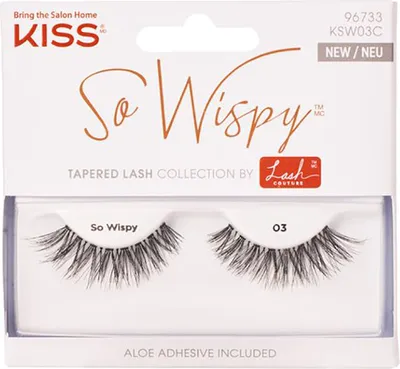 Produktbild von KISS | Umělé řasy - SO WISPY 03 - Černé - Dlouhotrvající - S lepidlem v sadě