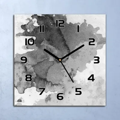 Produktbild von Wanduhr Echt-Glas-Küchenuhr Tinten Abstraktion Quarz 30x30 Deko Bilder
