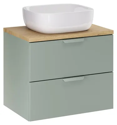 Image de Ensemble de meubles de 60 cm de large avec plan de travail et lavabo à poser Smile