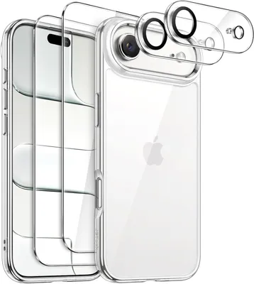 Produktbild von CLM-Tech 4er Set Schutzfolie kompatibel mit iPhone 17 Air - 2X Panzerfolie + 2X Kameraschutz Kameraglas Panzerglas Displayschutz 9H Glas Displayfolie Schutzglas Folie 6,6 Zoll kristallklar