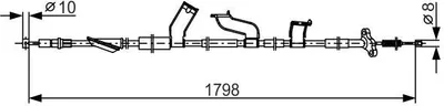 Produktbild von BOSCH Handbremsseil Seilzug Feststellbremse für HONDA CR-V III (RE) Hinten Rechts 1 987 482 788