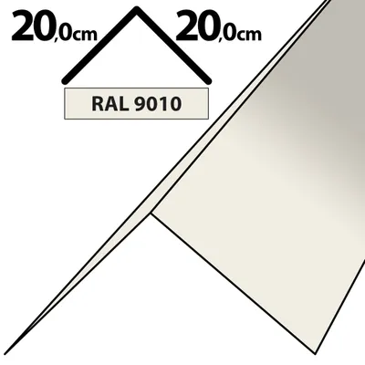 Produktbild von 1m Winkelblech Kantblech Kante Blechwinkel pulverbeschichtetes 0,5mm Zuschnitt 40cm RAL-9010 Weiß