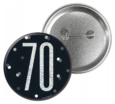 Image de Badge noir & argent chiffre 70