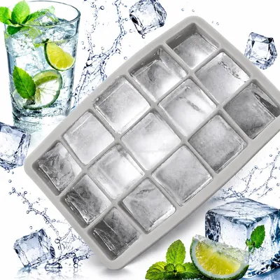 Obrázok produktu pre Silikónová forma na ľad forma na kocky ľadu sivá 19x12x4 cm 15 veľkých kociek
