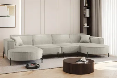 Produktbild von Wohnlandschaft U-Form Sofa VALENCIA XL in Stoff Scala Sand