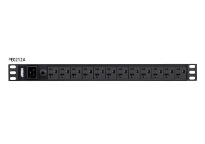 Produktbild von ATEN Basis-PDU Serie, Standard, 1U, Einphasig, Aluminium, Schwarz, 12 AC-Ausgänge