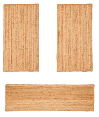 Obrázok produktu pre MY-RUG Nitin bed surround jutový koberec 3-dielny, bežec, spálňa, ručne tkaný, 100 % juta, 400x80
