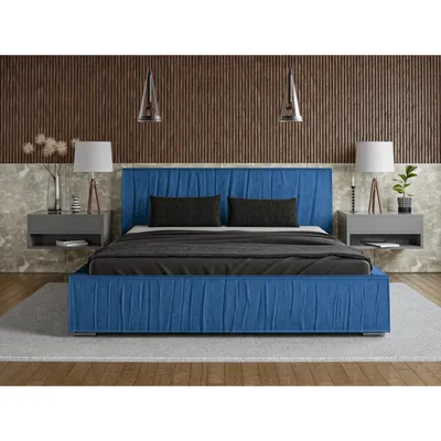 Produktbild von ADIDAR Elias Polsterbett 180x200cm Doppelbett Metallrahmen mit hydraulischen Hebern Stauraumbett Blau Magic Velvet 2203 - mit Lieferung nach Hause