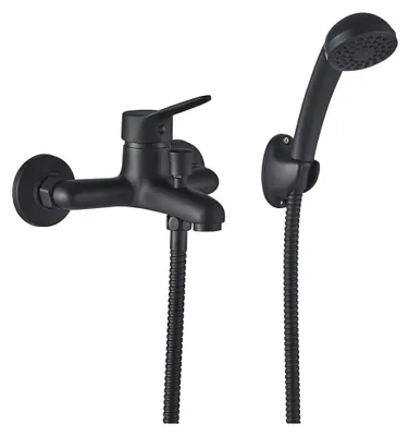 Produktbild von KUCHINOX FENE Badewannenarmatur, matt schwarz; Wandmontiertes Duschset aus Messing