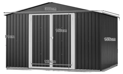 Produktbild von Gartenlagerhaus, wetterfest, sicheres Design, schwarz, 289x239x191cm