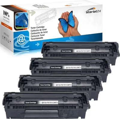 Produktbild von 4x Starlet24® Toner kompatibel mit HP Q2612A (12A) für HP LaserJet 1010, 1012, 1015, 1020, 1022, 3000, 3015, 3020, 3030, 3050, 1005 MFP, M 1319 F MFP