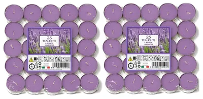 Duft-Teelichter Lavendel, 50 Stück, Brenndauer 4 Stunden