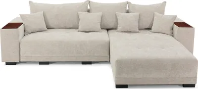 Produktbild von Ecksofa ALLEN L - L-Form Sofa mit Schlaffunktion und Bettkasten, 280 x 190 x 91 cm, Stoff Rosario Beige, Seite Universal