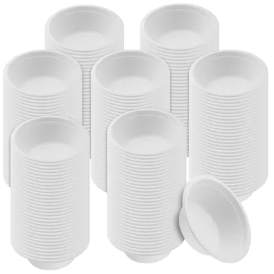 Image de Assiettes en carton de 350 ml - Bols jetables - Assiettes rondes - 200 pièces - Carton - Pour fêtes/pique-niques - Bols jetables
