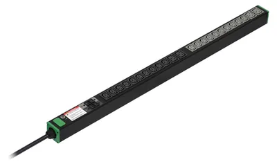 Produktbild von APC Easy Rack PDU, Basic, vertikal, 1-phasig, 7,4 kW, 230 V, 32 A, 20 x C13- und 4 x C19-Steckdosen, IEC60309-Stecker, Standard, 0U, Einphasig, Senkrecht, Schwarz, 24 AC-Ausgänge