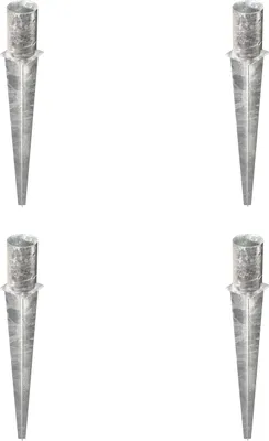 Obrázek produktu pro Alberts 4 x Einschlag-Bodenhülse für Rundholzpfosten, Ø141 mm, Länge 750 mm, feuerverzinkt, zum Einbetonieren
