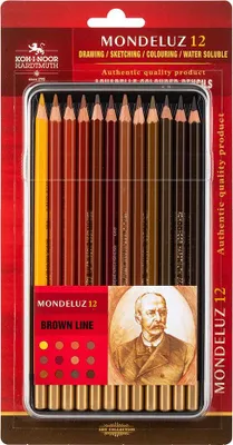 Image de Set de crayons de couleur Koh-i-noor MONDELUZ 12 pcs/série marron