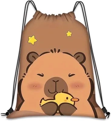 Produktbild von Capybara Rucksack – Sporttasche – für Schule und Reisen – leichtes Polyester – 36 x 45 cm – bedruckt