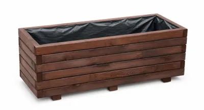Produktbild von XXL Pflanzkübel Holz 100 cm – Extra Stabiler Blumenkasten Rechteckig, Wetterfester Pflanzkasten für, Terrasse & Garten D26 (Nuss, 100x40x36 cm), KI-generiertes Bild