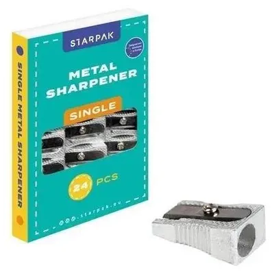Image de Starpak Metal Single Sharpener Pencils Crayons Pack of 24