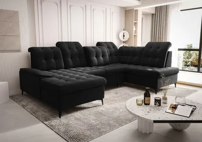 Produktbild von Ecksofa U 343 cm Schwarz Rechts Kronos 07 Kongo RBN17