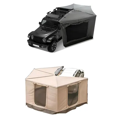 Zdjęcie produktu dla 270° Khaki markiza samochodowa/namiot z markizą 250x200cm na stronę pasażera Namiot dachowy markiza