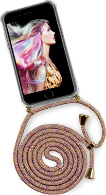 Produktbild von TWIST-Case + TWIST-Cord für iPhone 7 / iPhone 8, Farbe:Sunny Rainbow (Gold)