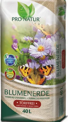 Produktbild von Pro Natur Blumenerde 40 L mit TIMPOR Holzfaser & Mykorrhiza Kulturen