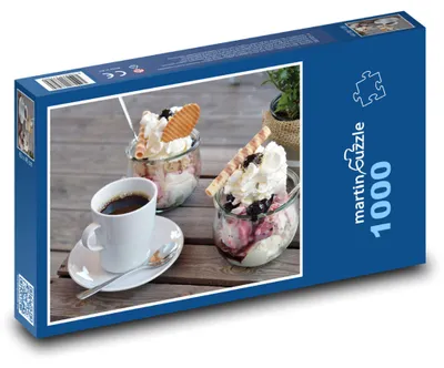 Produktbild von Puzzle 1000 Eisbecher mit Kaffee - martinpuzzle