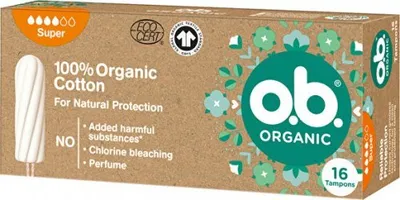Zdjęcie produktu dla Tampony organiczne super chłonne o.b. 16 sztuk