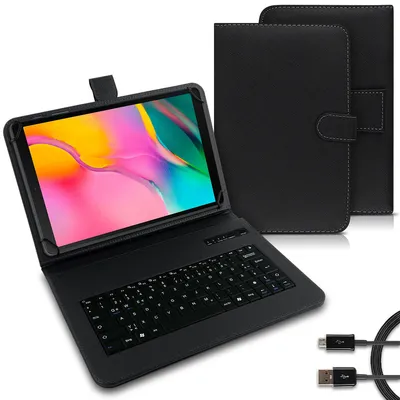 Produktbild von Tablet Tasche Für Samsung Galaxy Tab A 10.1 2019 Tastatur Bluetooth Schutz HülleMotiv:Schwarz